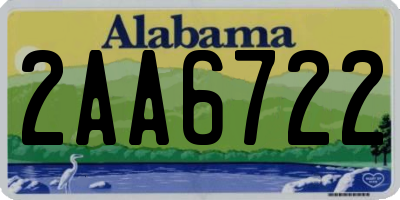 AL license plate 2AA6722