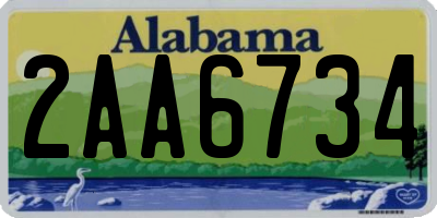 AL license plate 2AA6734