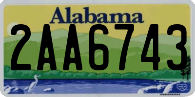 AL license plate 2AA6743