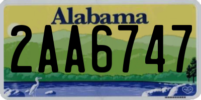 AL license plate 2AA6747