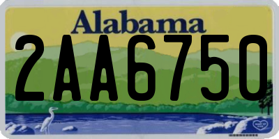 AL license plate 2AA6750