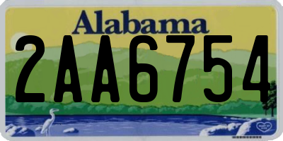 AL license plate 2AA6754
