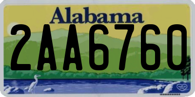 AL license plate 2AA6760