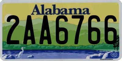 AL license plate 2AA6766