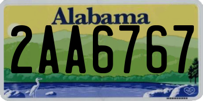AL license plate 2AA6767