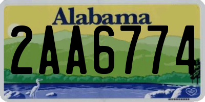 AL license plate 2AA6774