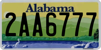 AL license plate 2AA6777