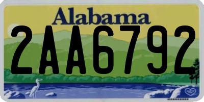 AL license plate 2AA6792