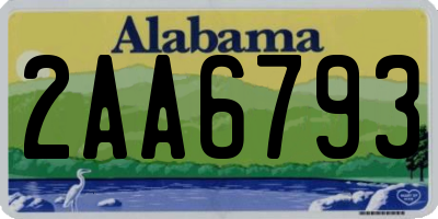AL license plate 2AA6793