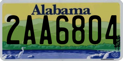 AL license plate 2AA6804