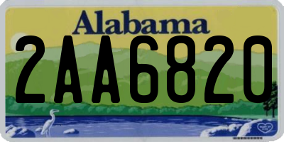 AL license plate 2AA6820