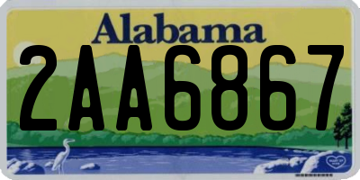 AL license plate 2AA6867