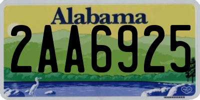 AL license plate 2AA6925