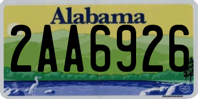 AL license plate 2AA6926