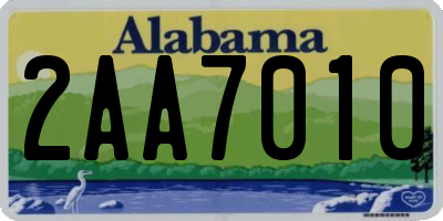 AL license plate 2AA7010