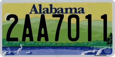 AL license plate 2AA7011
