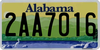 AL license plate 2AA7016