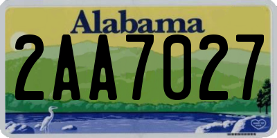 AL license plate 2AA7027