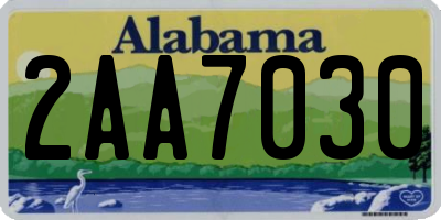 AL license plate 2AA7030