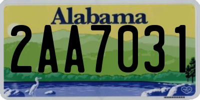 AL license plate 2AA7031