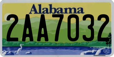 AL license plate 2AA7032