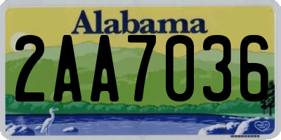 AL license plate 2AA7036