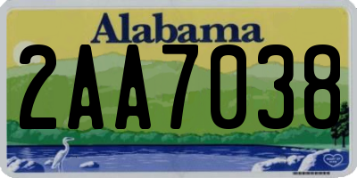 AL license plate 2AA7038