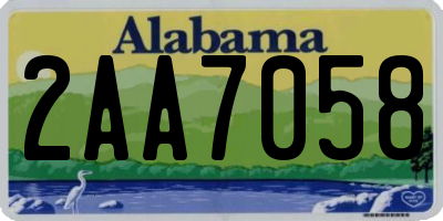 AL license plate 2AA7058
