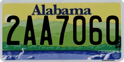 AL license plate 2AA7060