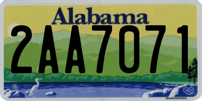 AL license plate 2AA7071