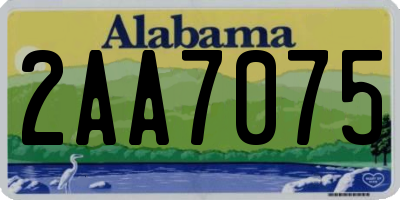 AL license plate 2AA7075