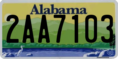 AL license plate 2AA7103