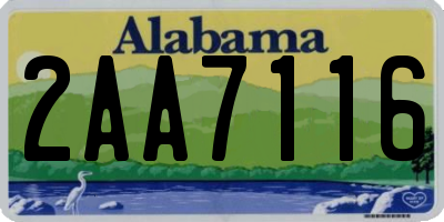 AL license plate 2AA7116
