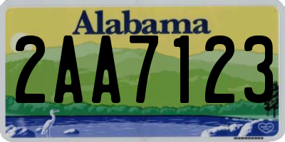 AL license plate 2AA7123