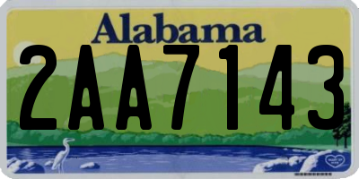 AL license plate 2AA7143