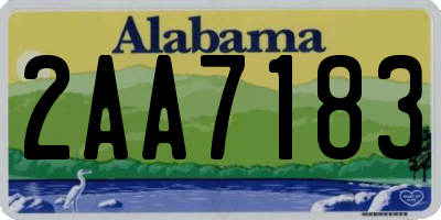 AL license plate 2AA7183