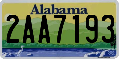 AL license plate 2AA7193