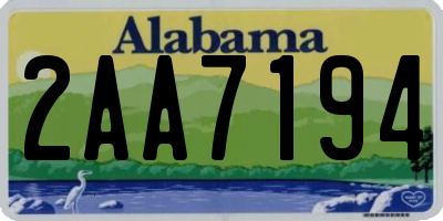 AL license plate 2AA7194