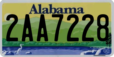 AL license plate 2AA7228