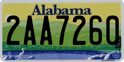 AL license plate 2AA7260