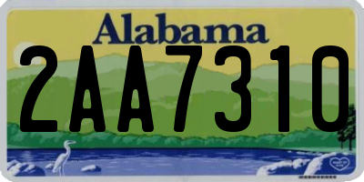 AL license plate 2AA7310