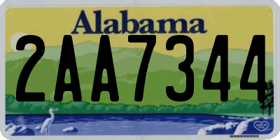 AL license plate 2AA7344