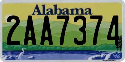 AL license plate 2AA7374