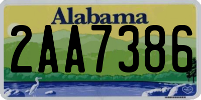AL license plate 2AA7386