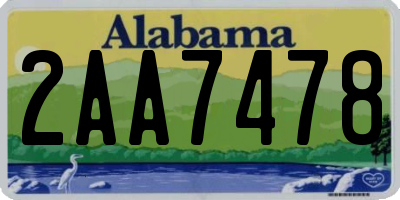 AL license plate 2AA7478