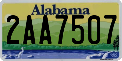AL license plate 2AA7507