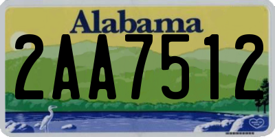 AL license plate 2AA7512