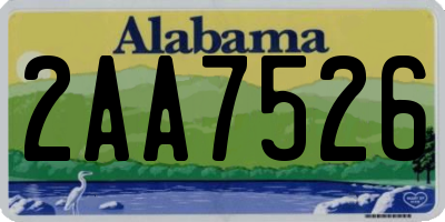 AL license plate 2AA7526
