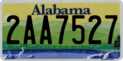 AL license plate 2AA7527