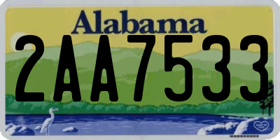 AL license plate 2AA7533